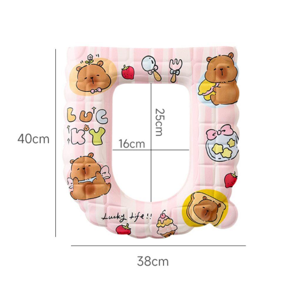 New Capybara Toilet Seat Cover U-Shaped Universal Toilet Lid Cushion Reusable Washable Toilet Pad Mat Toilet Accessories