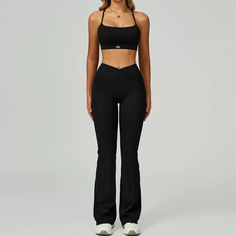 European and American Oiob Yoga Clothes Set Running Outdoor Sports Bra Top 25 New Yoga Trousers Bootleg Pants