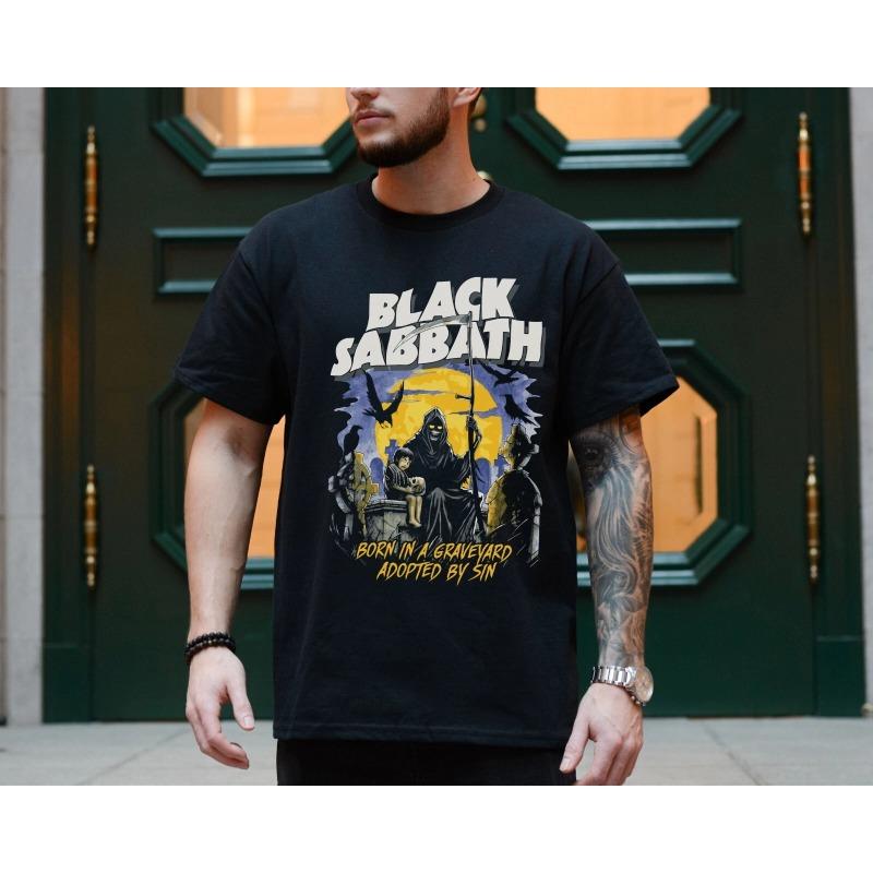 Black Sabbath Band Children of The Grave Tshirt Mens Tshirt Summer New Retro Fashion Cotton Top for Men and Women