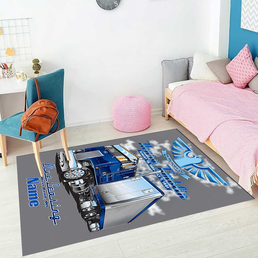 Truck Racing5 Customize Your Name Rug, Office Chair Cushion, Home Bedroom Living Room Gift.