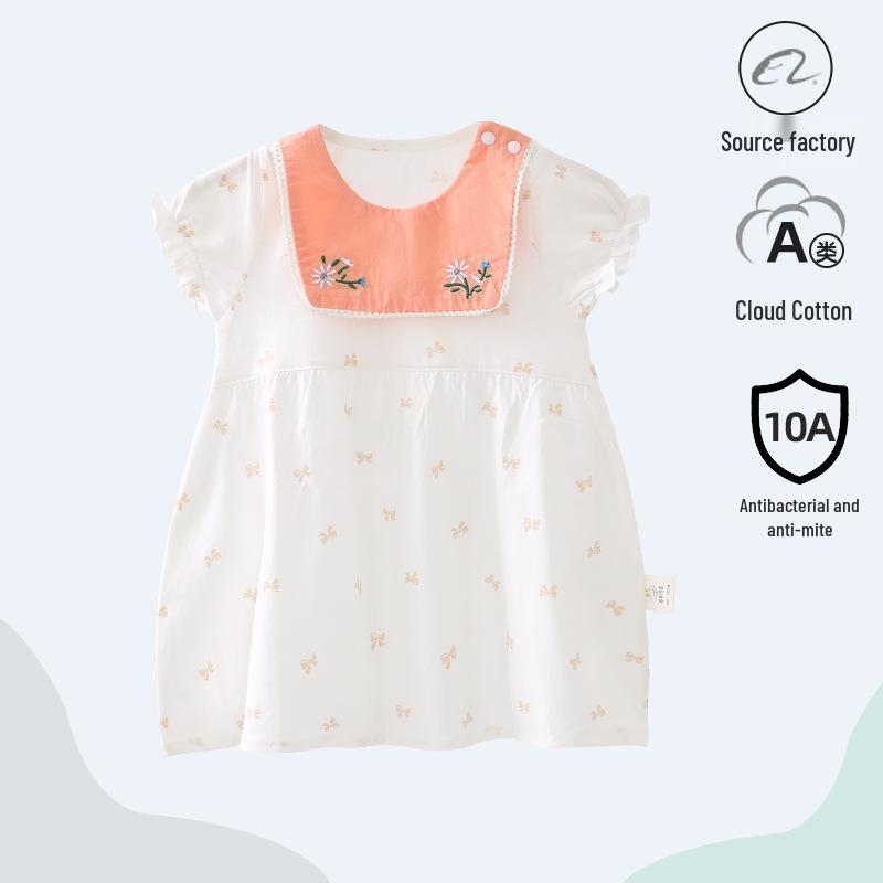 Bestseller Mädchen Sommerkleid mit kurzen Ärmeln aus Baumwolle - Stilvolles Prinzessinnen-Outfit für Kleinkinder