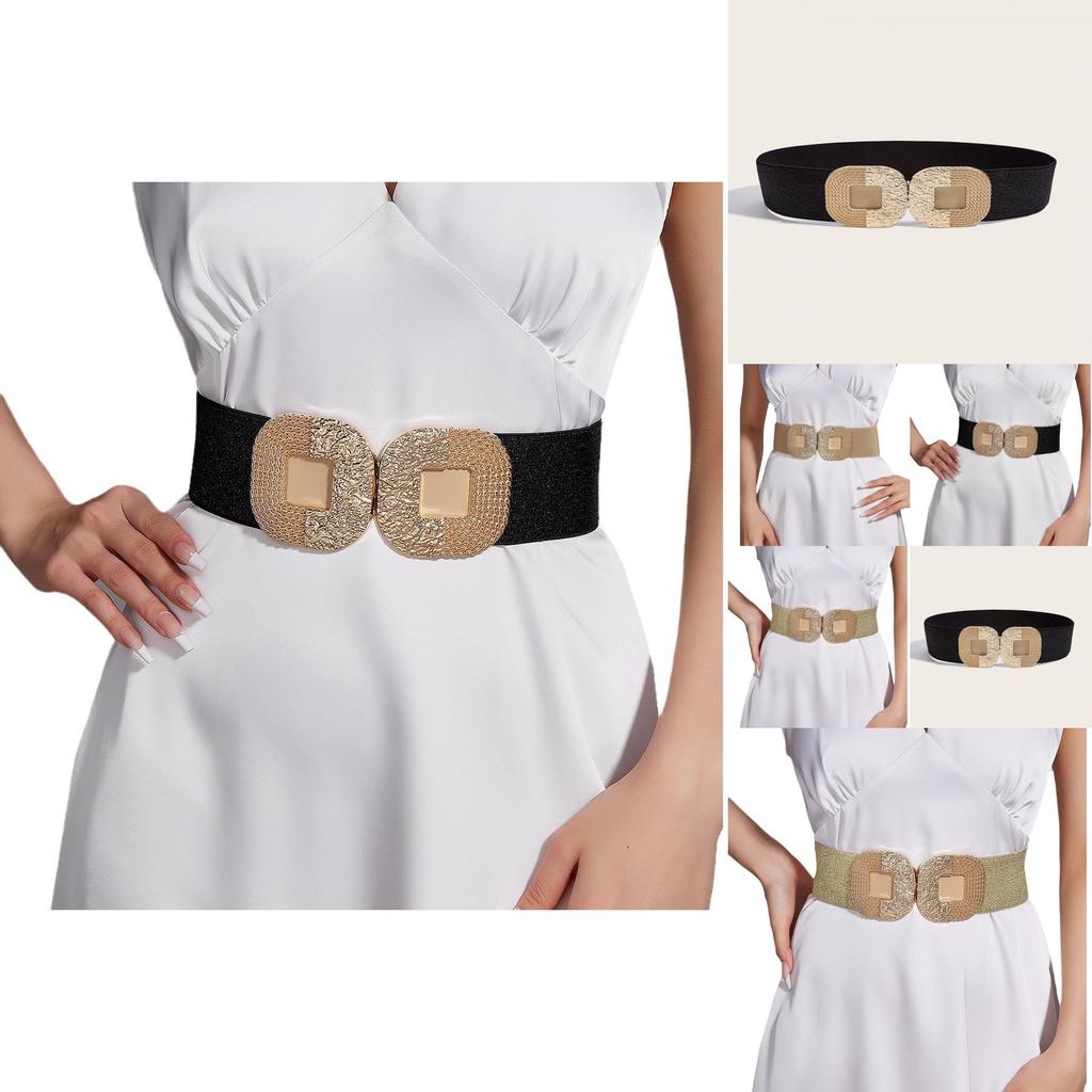 Style Wide Leather Belt For Women With Adjustable Metal Hook Buckle For Coat And Dress