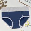 Women Plug Size Briefs High Waist Patchwork Color Breathable Panties Thicken Hip Lifting Soft Underpants