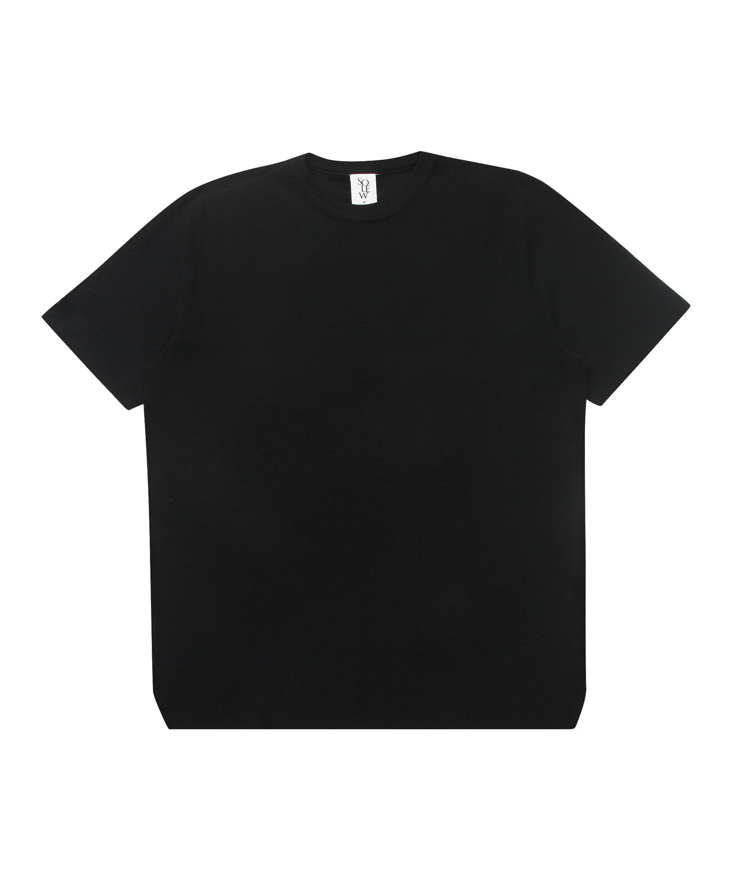 Soru Round Short Sleeve Sweater_Black L