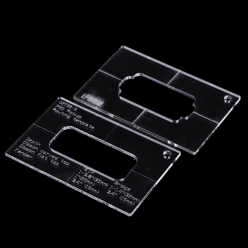 1pcs Make Electric Guitar Internal Template Pickup Line Bin Box Piano Bridge Open Hole Slotted Transparent Acrylic Template