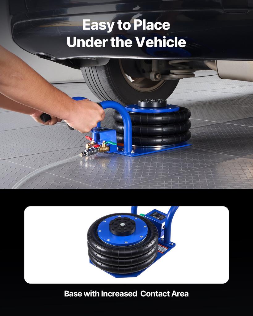VEVOR Air Jack, 3 Ton Triple Bag Air Jack, Airbag with Six Steel Pipes, Lift Up to 450 mm