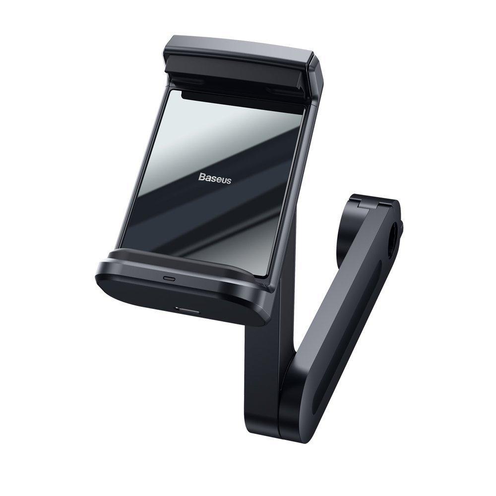 Baseus 15W Qi Wireless Charging Car Headrest Phone Mount - Black (Model WXHZ-01)