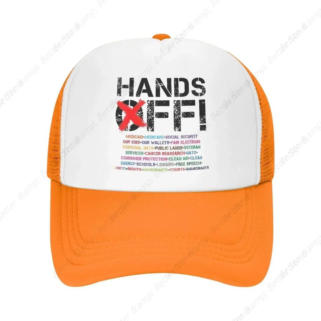 Black Snapback Hats for Men Snapback Trucker Hat for Womens Baseball Hats Hands Off Protest Cap