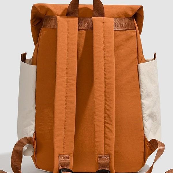 Schoolbag new high-value Mori ins fresh contrasting color splicing backpack women's lightweight travel large-capacity backpack