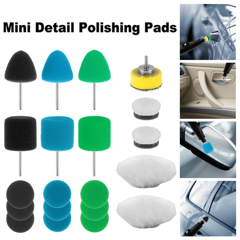 20 Stück Mini Polierpad Set 1 Zoll Verschleißfest Schwamm Wolle Polierpad Autodetails Kleine Bereich Kratzerbehandlung Universal
