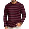 T-shirt casual a manica lunga raglan da uomo con girocollo, per l'uso quotidiano