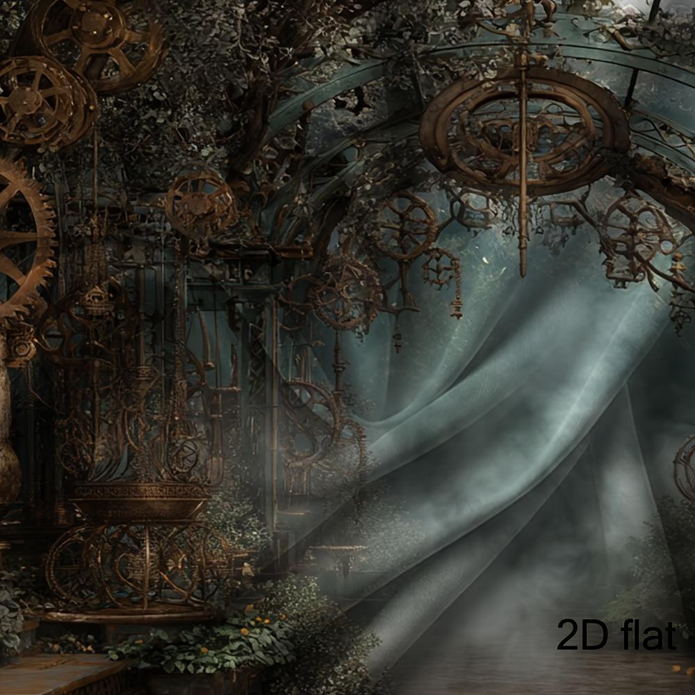 2D Plane 1 Piece of Mysterious Steampunk Garden Background Digital Background Suitable for Steampunk Background