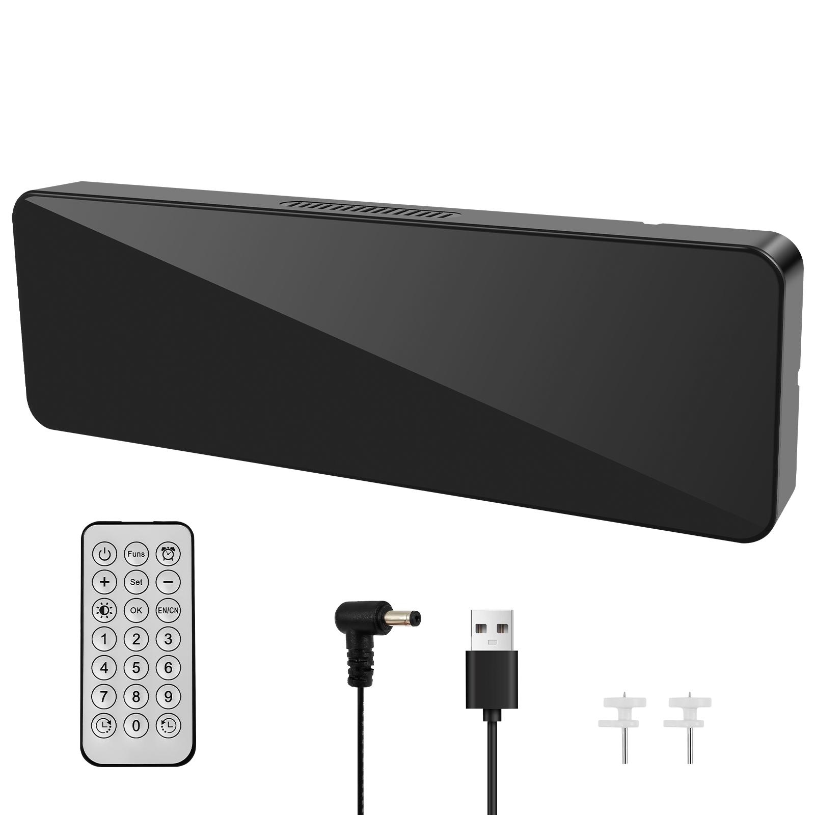 

Hanging LED full screen digital multifunctional display clock with remote control adjustable dimming home decoration clock