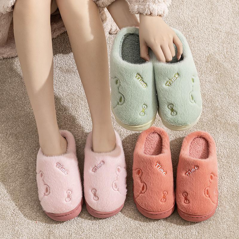 New Qidashun cotton slippers home autumn and winter indoor and outdoor plush cotton shoes warm wool cotton mop