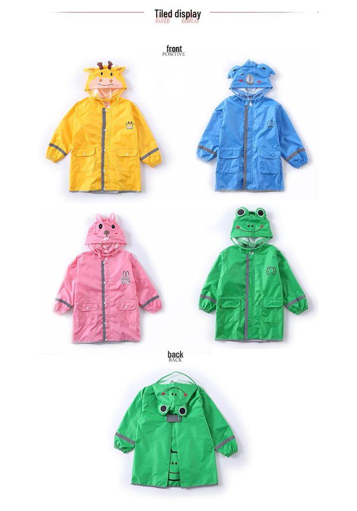 3D Children's Raincoat with Large Brim and Safety Reflective Strips for Boys, Girls, and Babies