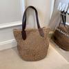 Sommer Strandtaschen für Damen Handgefertigte Rattan Gewebte Umhängetaschen Große Kapazität Strohtasche Bohemian Lässige Reise Handtasche Tragetaschen