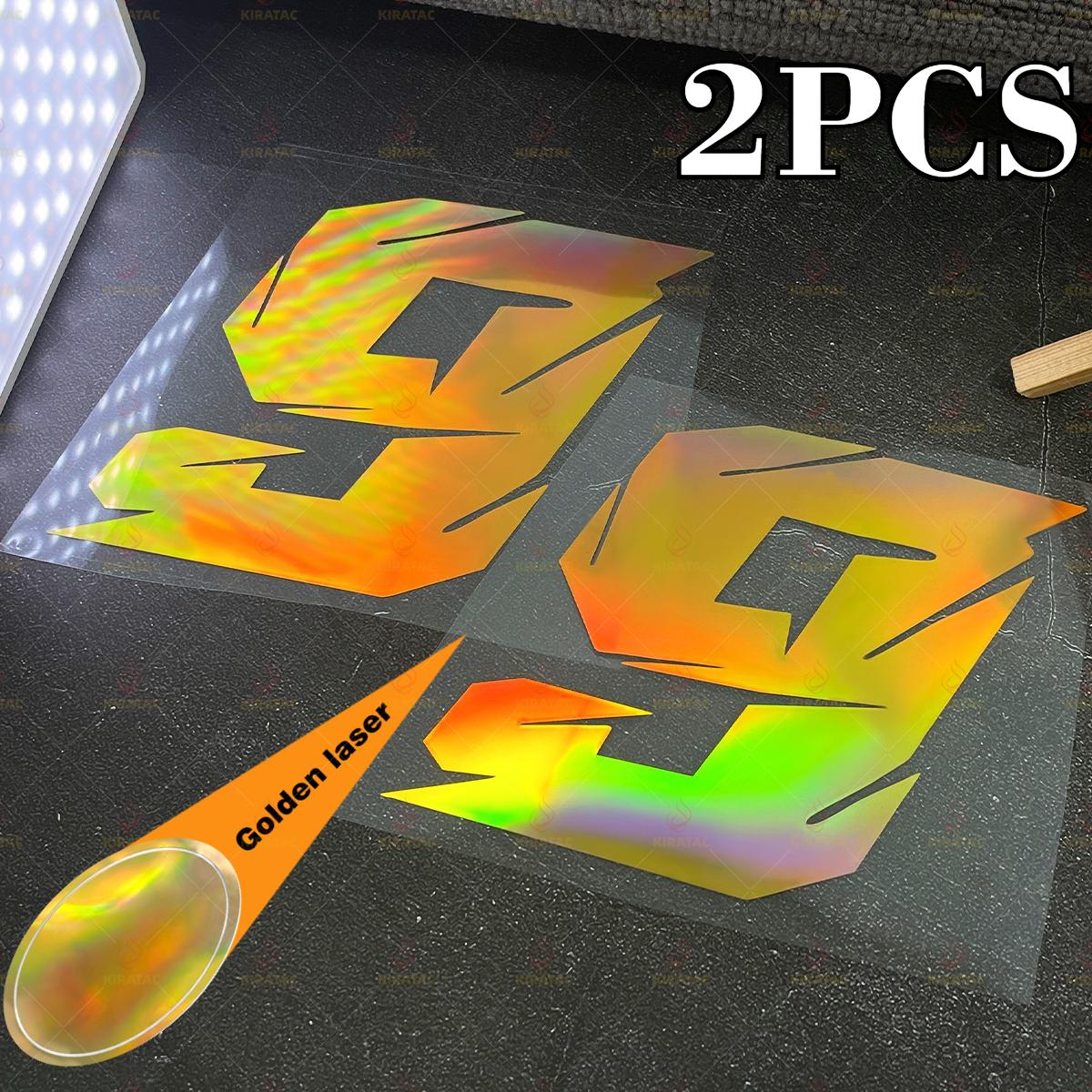 

2 шт. Золотые лазерные наклейки с номерами для мотоцикла, водонепроницаемые, для шлема, обтекателя, топливного бака, автомобиля, скутера, универсальные виниловые наклейки High 5cm