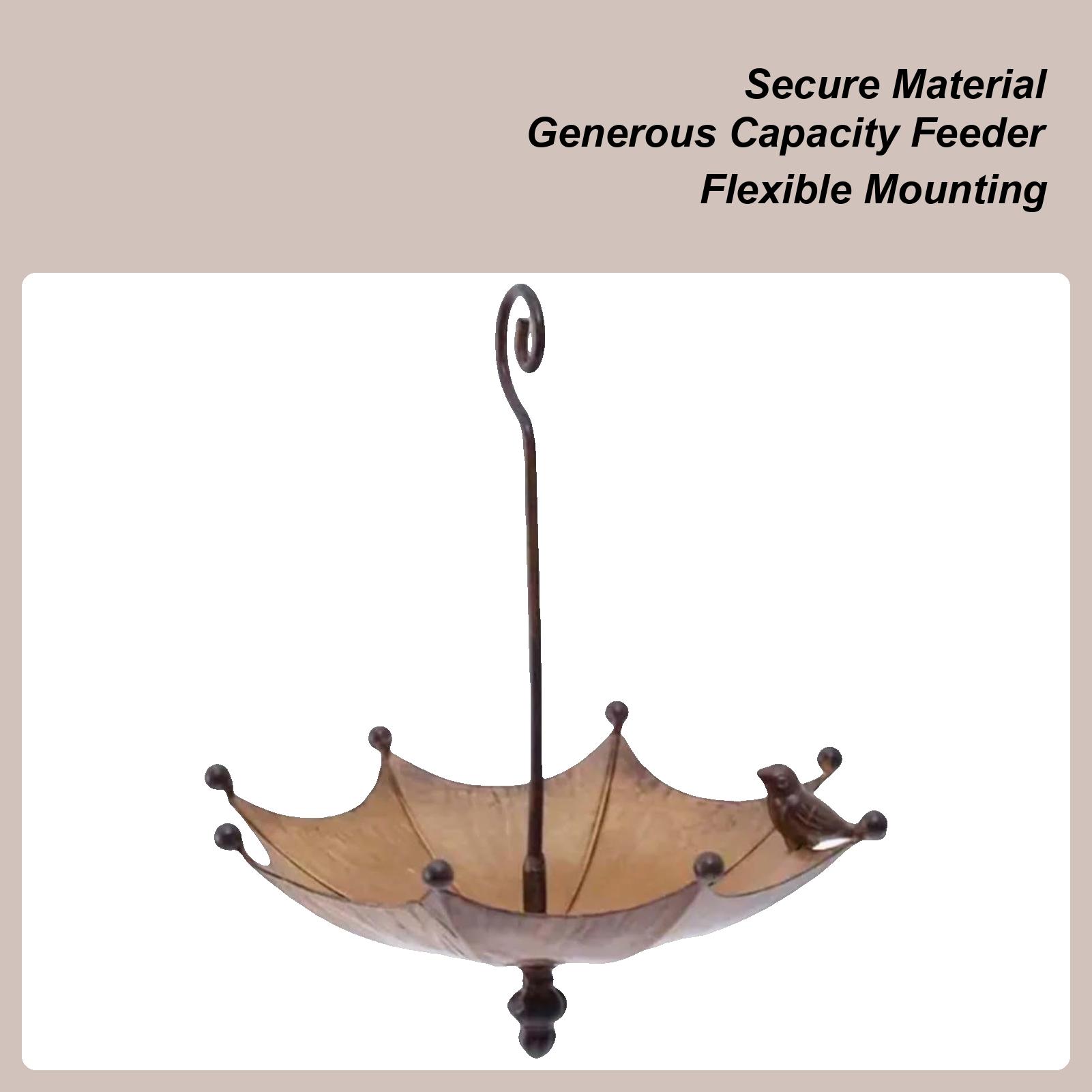 Metal Bird Feeder Umbrella Shaped Hummingbird Food Tray Hangable Hummingbird Food Bowl For Outdoor Window Apartment Balcony CN