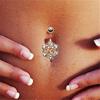 1 Piece Summer Rose Flower Piercing Navel Body Piercing Stainless Steel Belly Button Ring