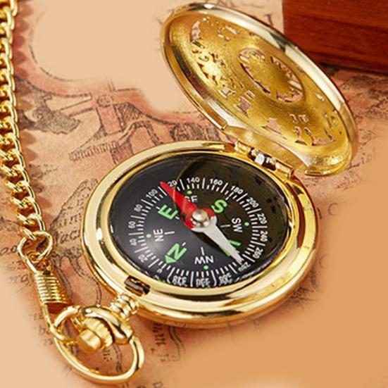 Boussole montre de poche Vintage chaîne de taille Texture claire positionnement soulagement activités de plein air boussole en plein air fournitures de plein air
