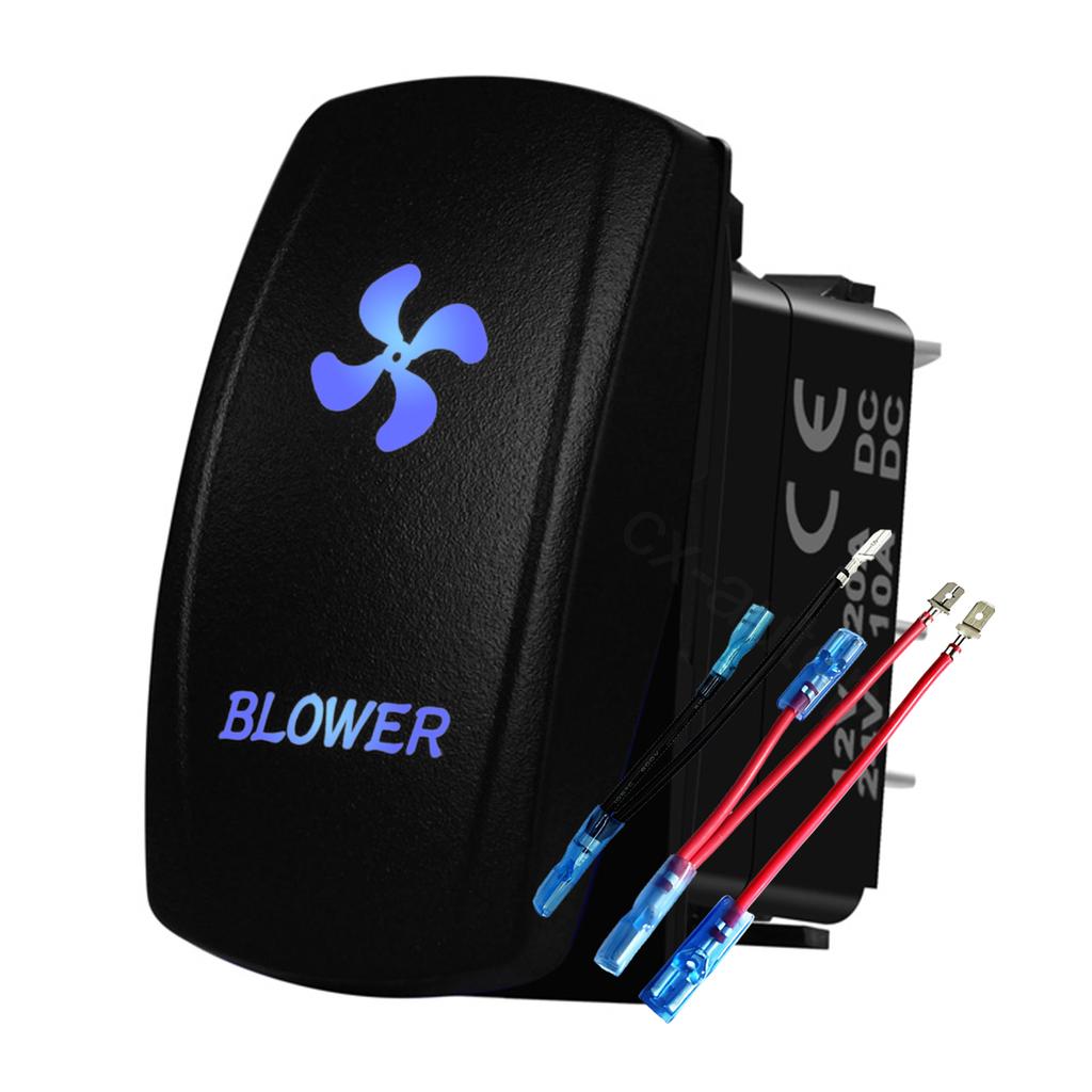 12V 24V Boat Trim Tabs Switch (ON)-OFF-(ON) Momentary Rocker Switch Waterproof Blue Light ON-OFF Toggle Switch With Harness Switches4
