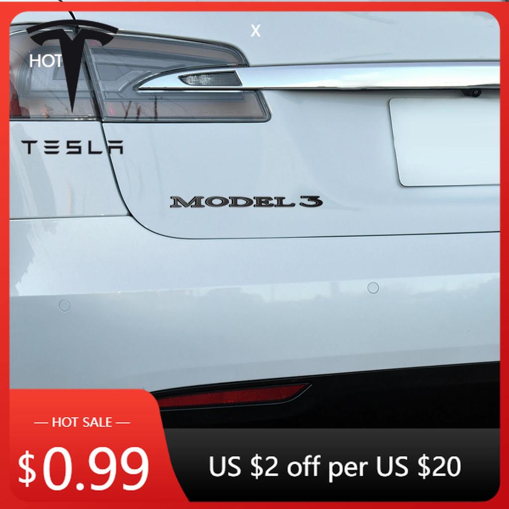 Car Sticker 2025 New Tesla 3D ABS Car Rear Trunk Sticker Model 3 Emblem For Tesla Model S X Y 3 Decals Accessories Original Desi