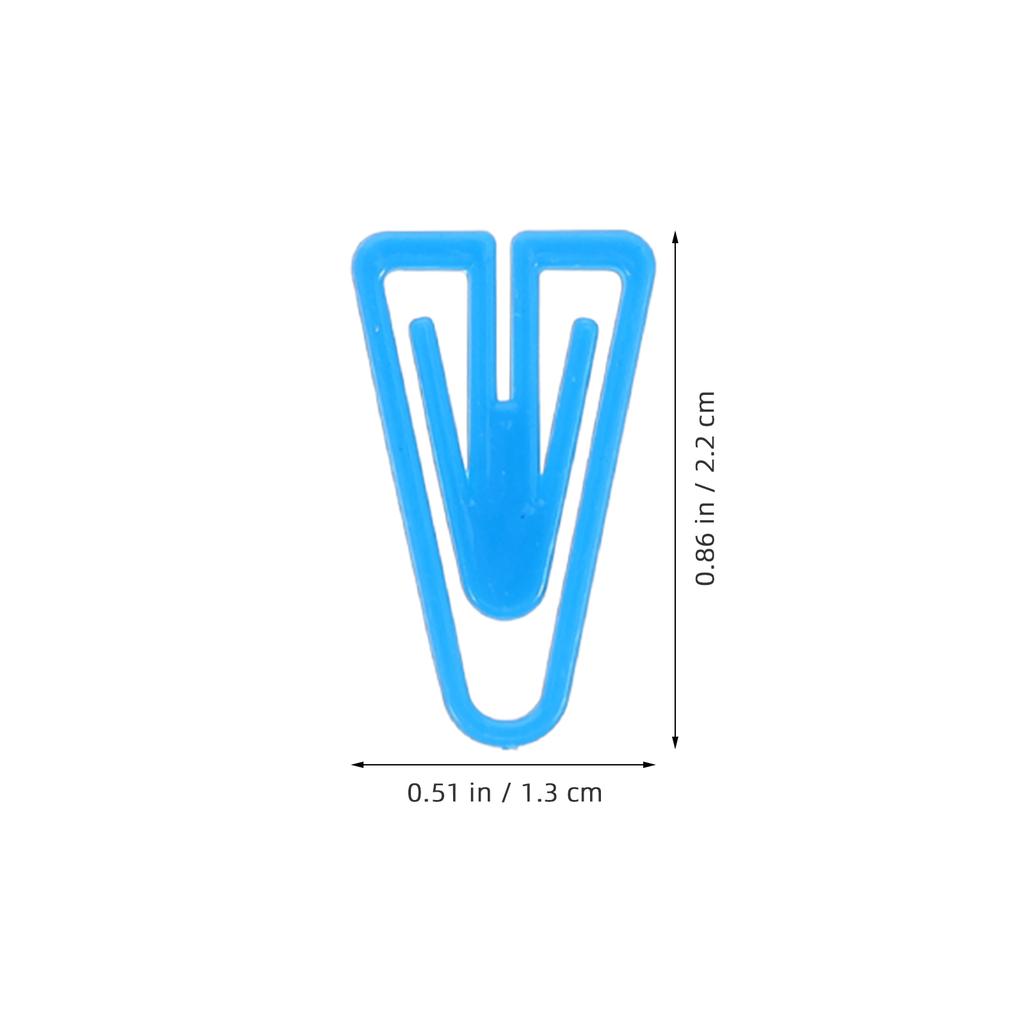 100 Pcs Triangular Paper Clip Small Clips Office Supplies Small Multi-function Paper Clips Desk Convenient Plastic Accessories