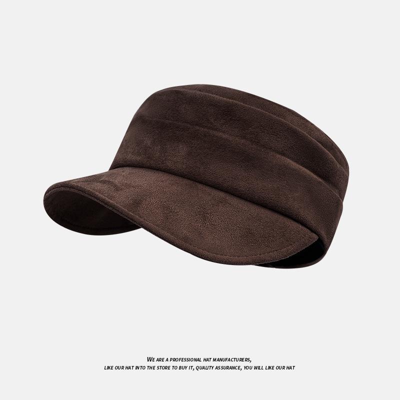 British Hat Women's Suede Pleated Equestrian Hat Versatile Flat Hat Autumn and Winter Versatile Literary Painter Hat