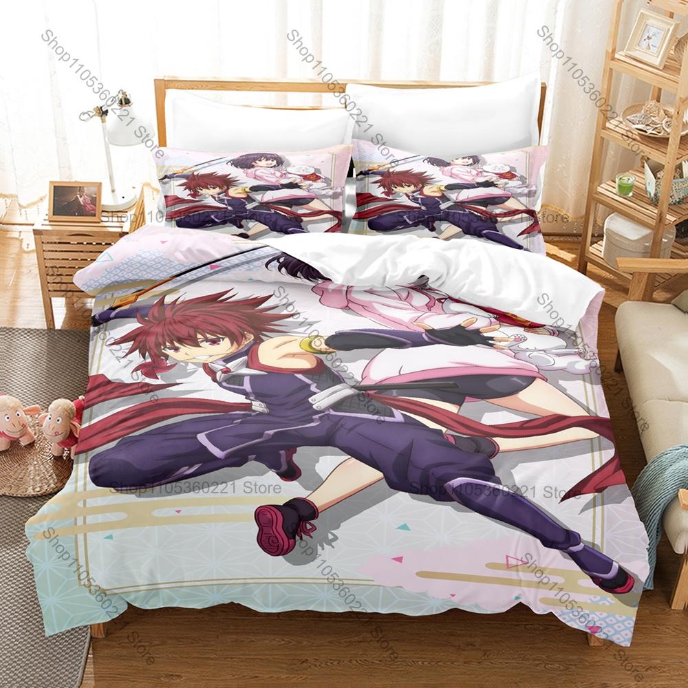 Cool Matsuri Kazamaki Suzu Kanade Ayakashi Triangle Duvet Cover Set 1 Duvet Cover + 2 Pillowcases Yokai Fantasy Bed Linens Gift