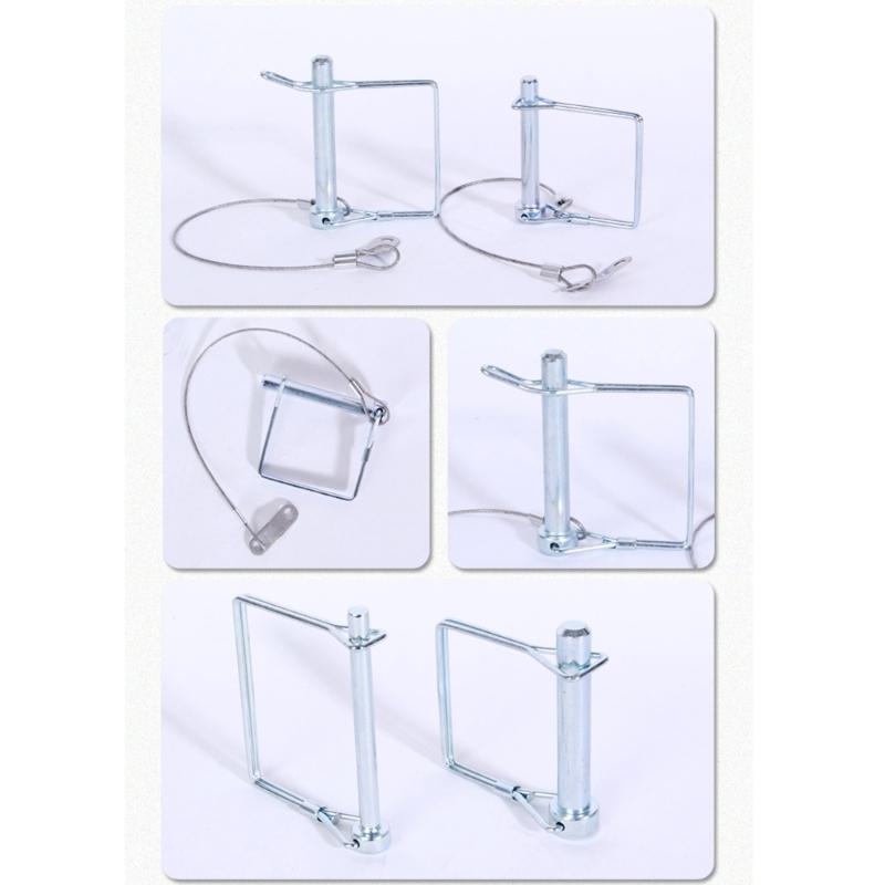 Trailer Retaining Pin Set with Spring Clip Lock and Wire Lanyards, 3 Piece Metal Hardware for Travel Towing Use