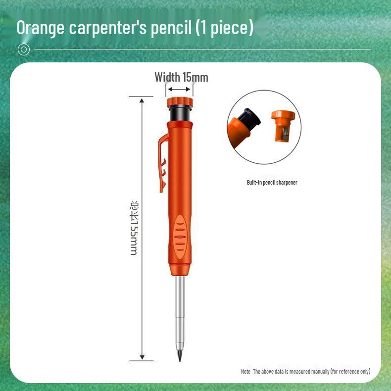Deep Hole Carpenter Pencil: Fast-Drying Graphite Lead, Mechanical Design