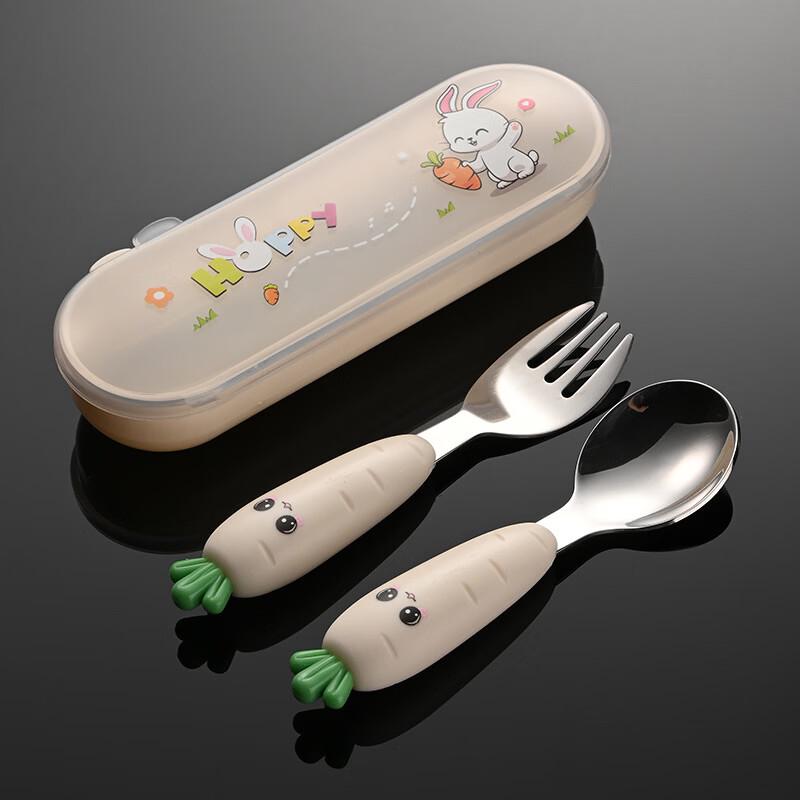 Qianxing 304 Stainless Steel Kids  Cartoon Fork & Spoon Set