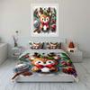 Cartoon Reindeer with Holly. Bedding Sets Duvet Cover Sets Duvet Covers Pillowcases(1*Duvet Cover 2*Pillowcases Without Duvet Insert)