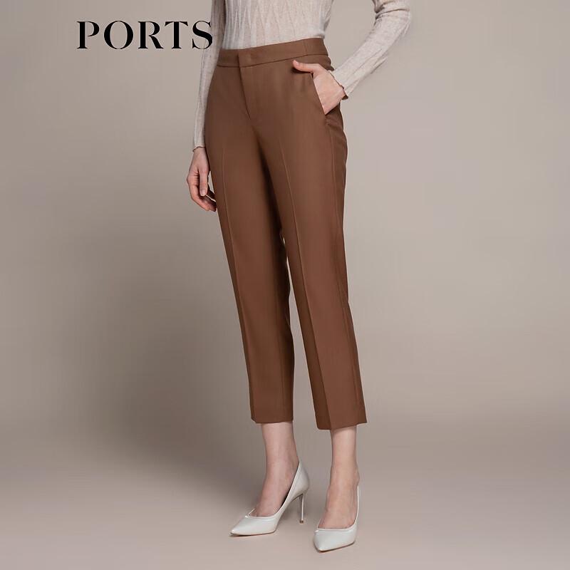 PORTS Women's Coffee Straight-Leg Commuter Trousers