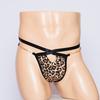 Popular men's sex thong, sexy leopard print suspender panties, perspective mesh men's sex panties