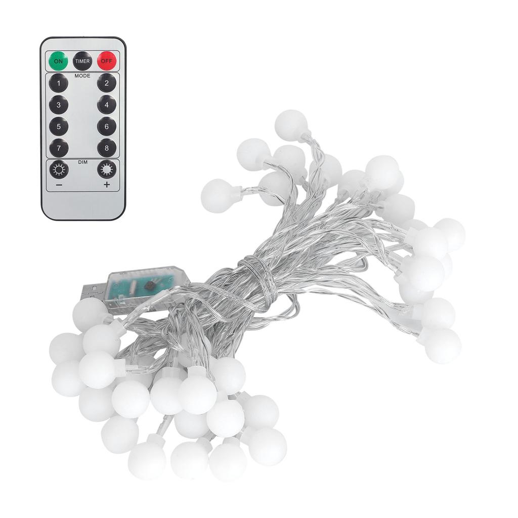 40LED Globe Ball String Lights 6M USB Decorative Hanging Lights with 8?Mode for Indoor Outdoor Warm
