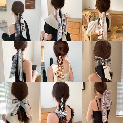 Wildseide Schal Schleifenbänder Haargummi für Frauen Elegant Mode Mädchen Turban Stirnband