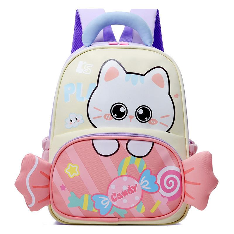

Cat Charming Lightweight Backpack For Children With Multiple Color Options And Design Durable White Pink