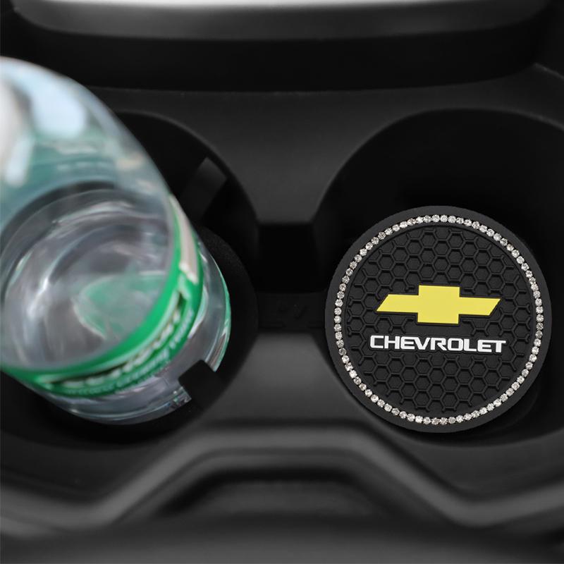 2Pcs Silicone Car Cup Mat Anti Noise Coaster Accessories For Chevrolet Spark Captiva Cruze Malibu Equinox Trax Camaro Blazer
