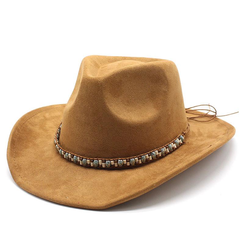 Wool Felt Cowboy Hat With Brim Sun Protection For Men Women Casual Wear
