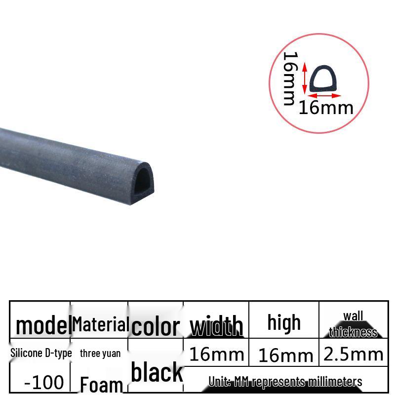 D-Shaped Silicone Sealing Strip: High-Temperature, Water-Retaining, Self-Adhesive, Anti-Collision, Shock-Absorbing for Doors & Windows