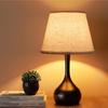 Modern Minimalist Black Gourd LED Touch Dimmable Table Lamp Fabric Shade Bedside Reading Light for Bedroom Study Office Warm Eye-Care