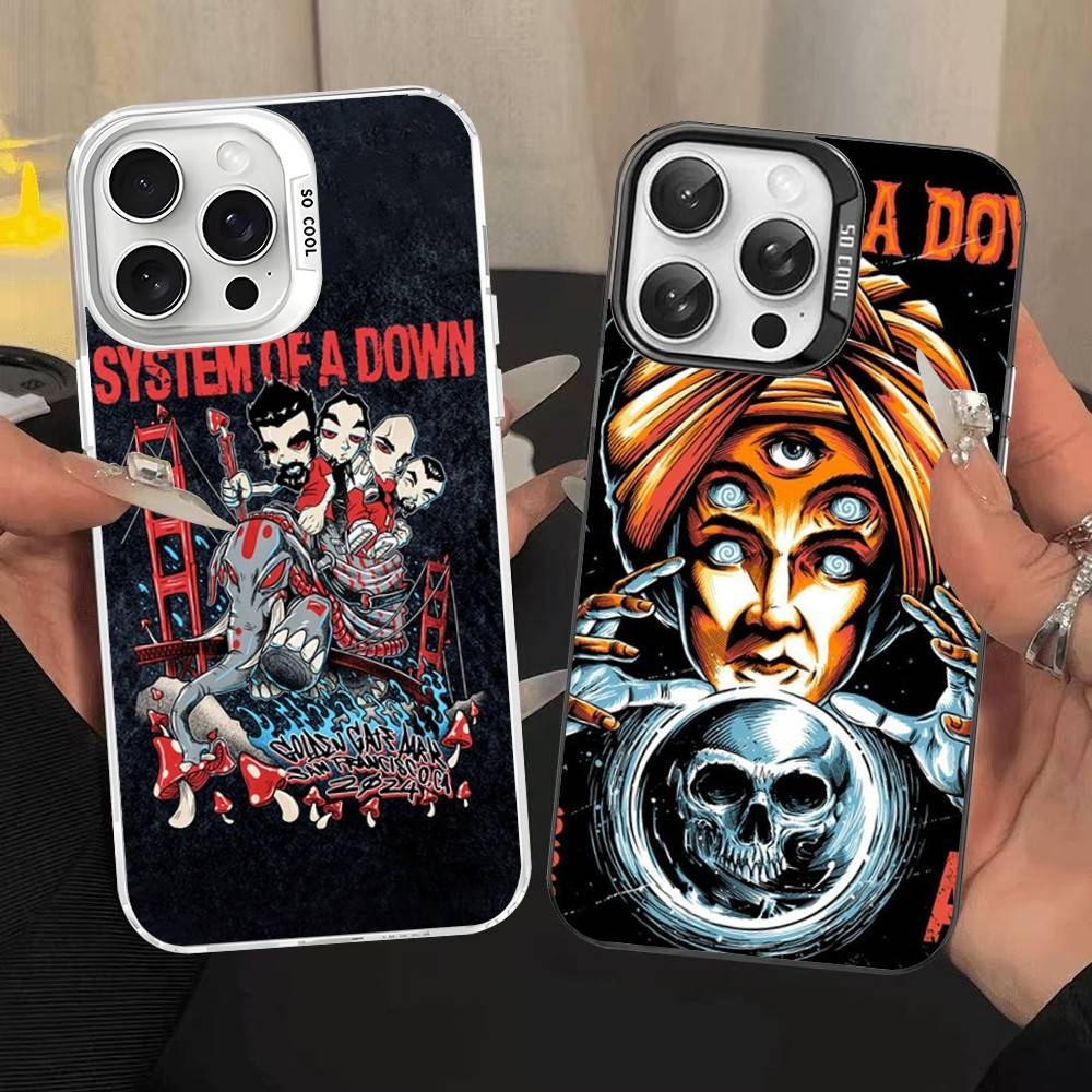 Metal Band System Of A Down For IPhone 17 16 15 14 13 12 11 Pro Max Plus Matte Color Back Phone Cover