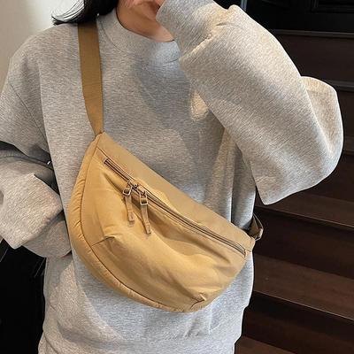 Umhängetasche Damen Pendler Crossbody Bag Wasserdichte Brusttasche Einfarbig Hobo Bag