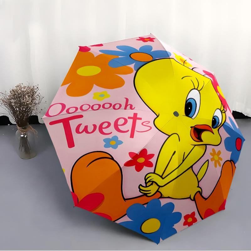 1pc Tweety1 Umbrella, Sun Protection, And UV Shielding. It Has Eight Sturdy Ribs for Outdoor Use And Perfect Gift