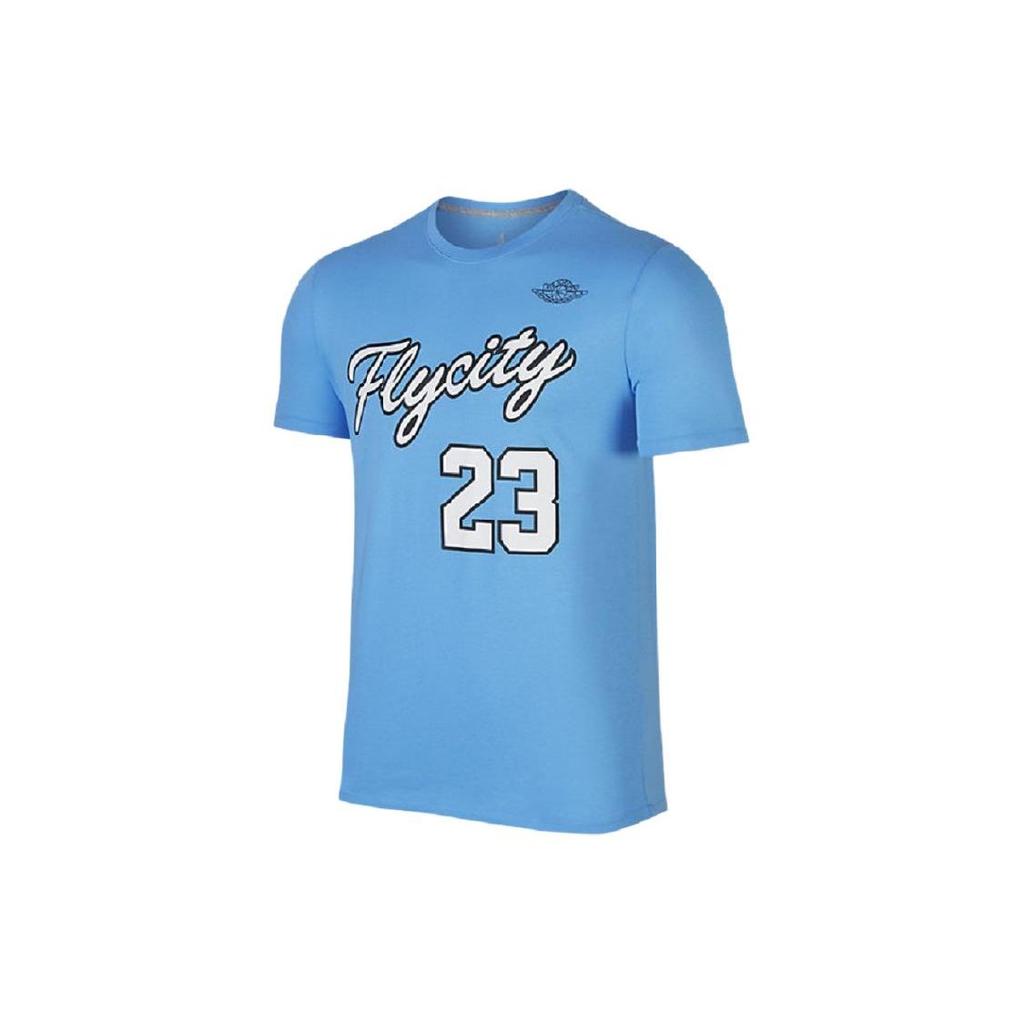 Jordan Logo Graphic Crew Neck Short Sleeve T-Shirt Men Tops Blue 862840-412