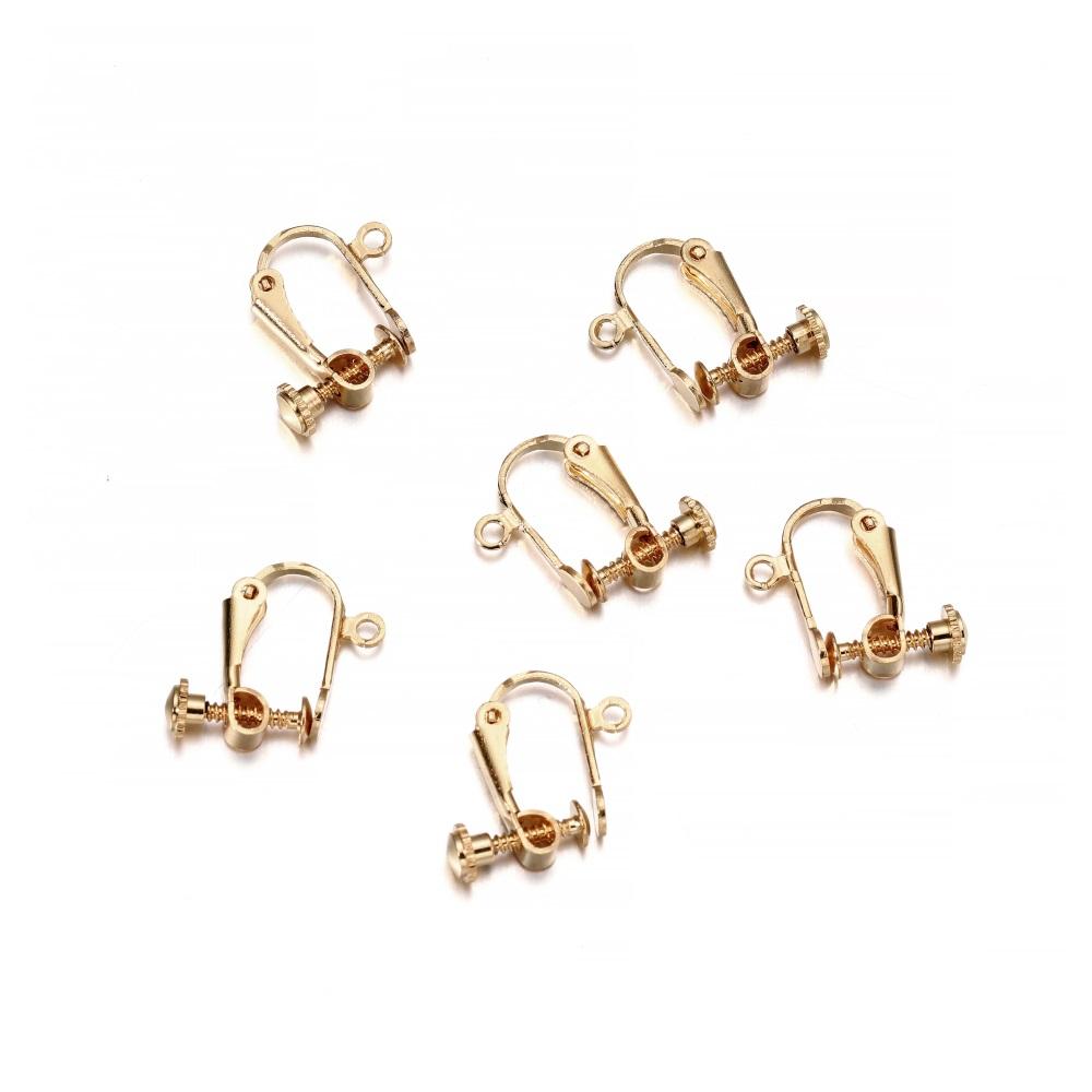 

10pcs 15*13mm Brass Screw Ear Clip Earring Settings Rotate Pads Earring Findings Base Blank Bezel For Jewelry Making Supplies
