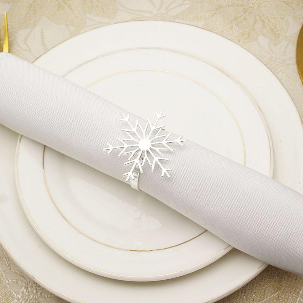 Shaped Silvery Napkin Holders Large Christmas Supplies Table Decor Napkin Buckle Napkin Ring