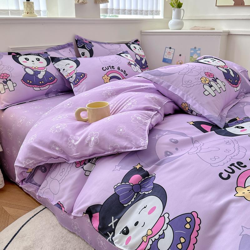 

Стильный однотонный постельный комплект - 3 или 4 предмета, идеально подходит для общежитий (1,5 м/1,2 м) 1.8m four-piece set