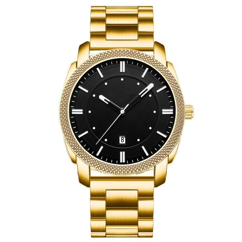 

Мужские часы из нержавеющей стали в деловом стиле, водонепроницаемые, кварцевые наручные часы для отдыха